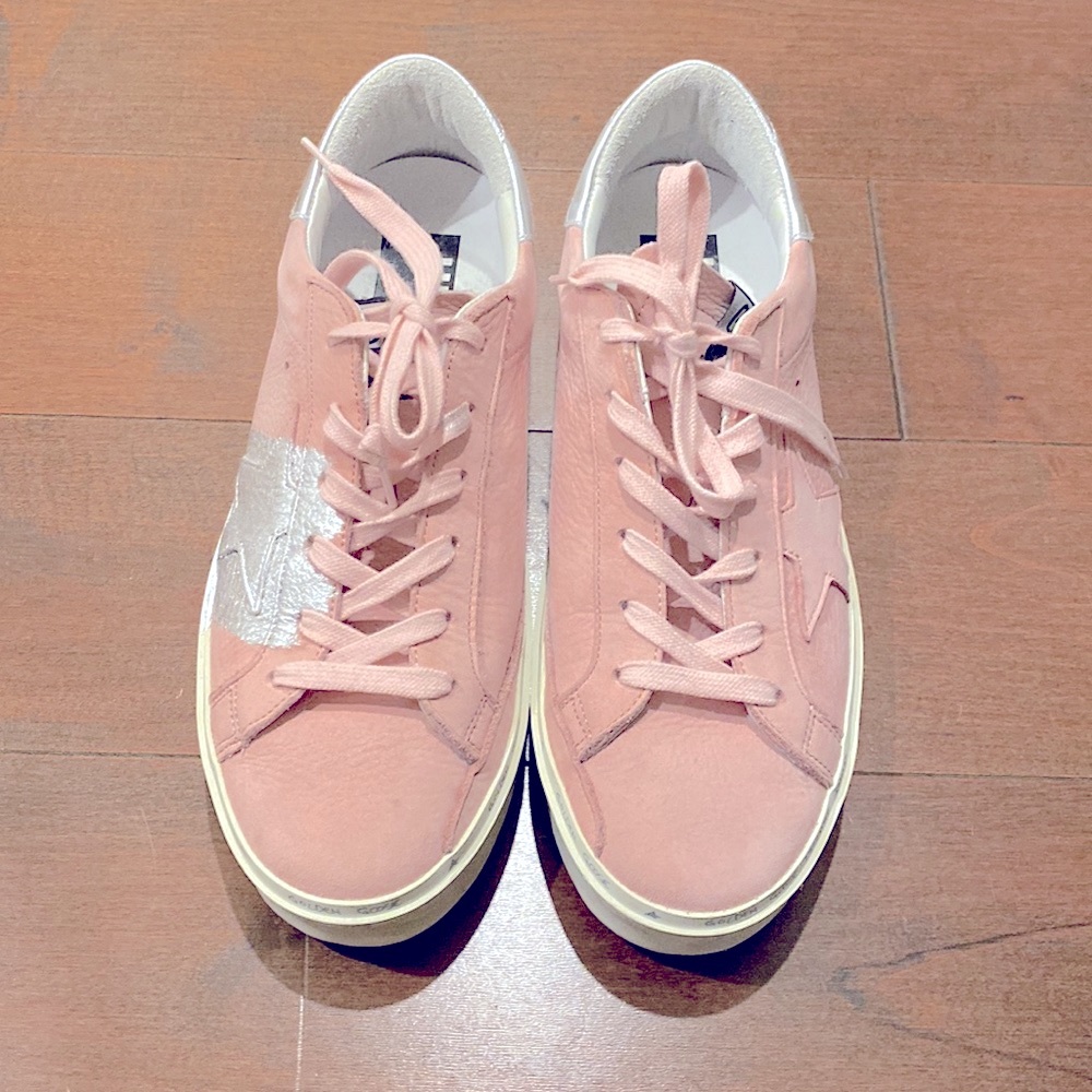 Pink with silver star Golden Goose sneakers